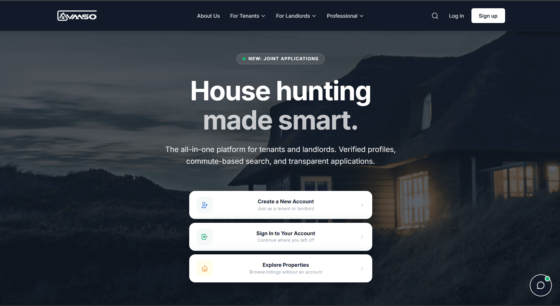 Avaaso website screenshot